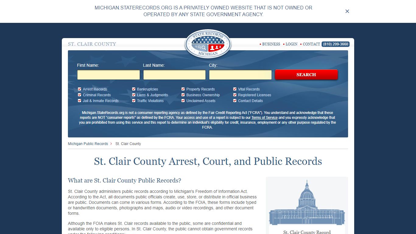 St. Clair County Arrest, Court, and Public Records